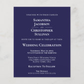 シンプルネイビーBlue BUDGET結婚の写真招待状 (裏面)