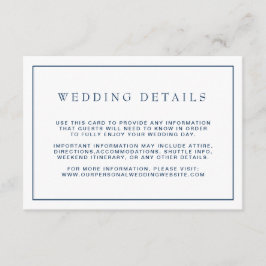 シンプルネイビ縁どー結婚ブルー詳細 エンクロージャーカード
