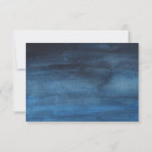 シンプルネイビ縁どー結婚ブルー 出欠カード (裏面)