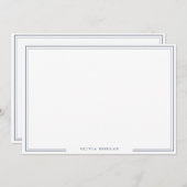 シンプルネイビ縁どー青名文房具ノートカード ノートカード (正面/裏面)