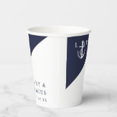 シンプルネイビ航海のーブエレガントルモノグラム結婚ズ 紙コップ (右)