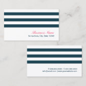 シンプルネイビ航海のー青ストライプ 名刺 (正面/裏面)