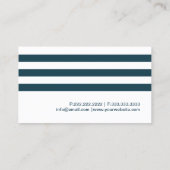 シンプルネイビ航海のー青ストライプ 名刺 (裏面)