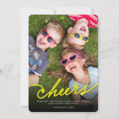 シンプルネオンイエロー応援書道台本の写真 シーズンカード (正面)