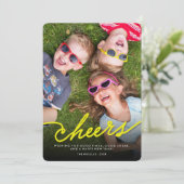 シンプルネオンイエロー応援書道台本の写真 シーズンカード (スタンド正面)