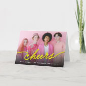 シンプルネオンイエロー応援書道台本の写真 シーズンカード (正面)