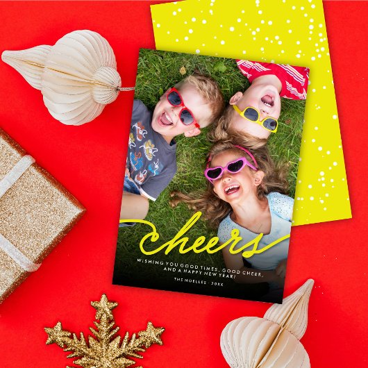 シンプルネオンイエロー応援書道台本の写真 シーズンカード