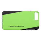 シンプルネオン緑オンブラック、ミニマリスト、名前 Case-Mate iPhoneケース (裏面(横))