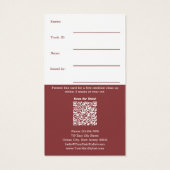 シンプルネックラインのクリーンアップ伝票カード (裏面)