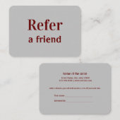 シンプルネームミニマルストアの参照の追加サロン 紹介カード (正面/裏面)