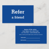 シンプルネームミニマルストアの参照の追加サロン 紹介カード (正面/裏面)