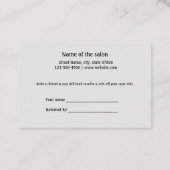 シンプルネームミニマルストアの参照の追加サロン 紹介カード (裏面)