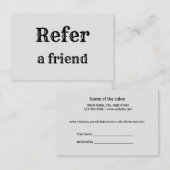 シンプルネームミニマルストアの参照の追加サロン 紹介カード (正面/裏面)