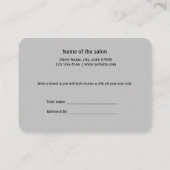 シンプルネームミニマルストアの参照の追加サロン 紹介カード (裏面)