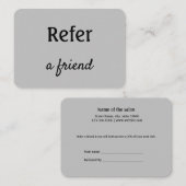 シンプルネームミニマルストアの参照の追加サロン 紹介カード (正面/裏面)