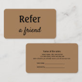 シンプルネームミニマルストアの参照の追加サロン 紹介カード (正面/裏面)