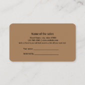 シンプルネームミニマルストアの参照の追加サロン 紹介カード (裏面)