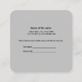 シンプルネームミニマルストアの参照の追加サロン 紹介カード (裏面)