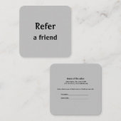 シンプルネームミニマルストアの参照の追加サロン 紹介カード (正面/裏面)