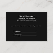 シンプルネームミニマルストアの参照の追加サロン 紹介カード (裏面)