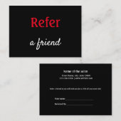 シンプルネームミニマルストアの参照の追加サロン 紹介カード (正面/裏面)