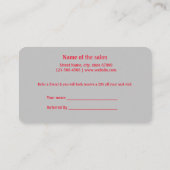 シンプルネームミニマルストアの参照の追加サロン 紹介カード (裏面)