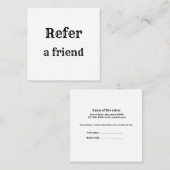 シンプルネームミニマルストアの参照の追加サロン 紹介カード (正面/裏面)