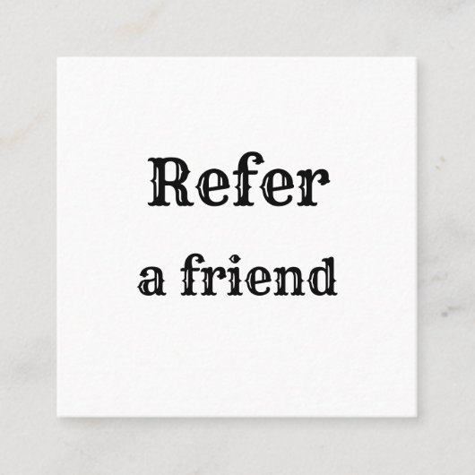 シンプルネームミニマルストアの参照の追加サロン 紹介カード (正面)