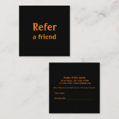 シンプルネームミニマルストアの参照の追加サロン 紹介カード (正面/裏面)