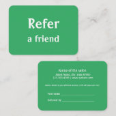 シンプルネームミニマルストアの参照の追加サロン 紹介カード (正面/裏面)