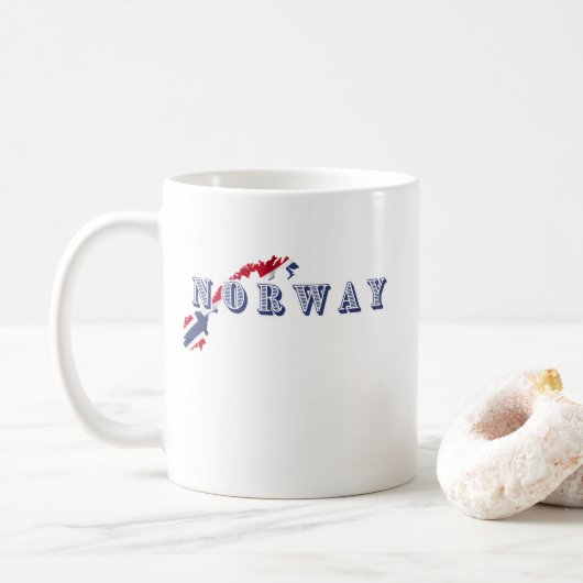シンプルノルウェーモダンノルウェー文字のフラグお土産 コーヒーマグカップ (ドーナツ)