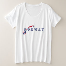 シンプルノルウェーモダンノルウェー文字のフラグお土産 プラスサイズTシャツ