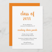 シンプルノンフォトオモダンレンジ卒業 案内状 (正面/裏面)