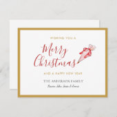 シンプルノンフォトメリークリスマスホリデーカード シーズンカード (正面/裏面)