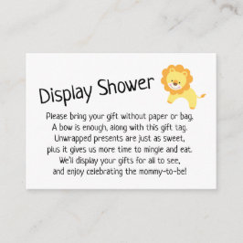 シンプルノーラップ赤ちゃんシャワーギフトカード付ライオン エンクロージャーカード