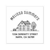 シンプルハウスイラストレーションアーチアドレス3 セルフインキングスタンプ (デザイン)