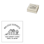 シンプルハウスイラストレーションアーチアドレス4 ラバースタンプ (押印)