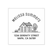 シンプルハウスイラストレーションアーチアドレス4 ラバースタンプ (インプリント)