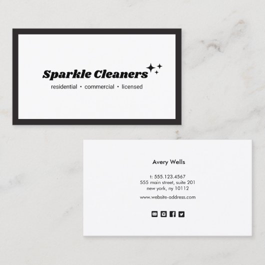 シンプルハウスキーピングサービススターズ 名刺 (正面/裏面)