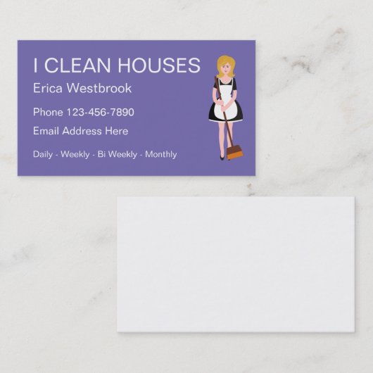 シンプルハウスクリーニングサービス名刺 名刺 (正面/裏面)