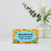 シンプルハウスクリーニング清掃ビジネスカード 名刺 (スタンド正面)