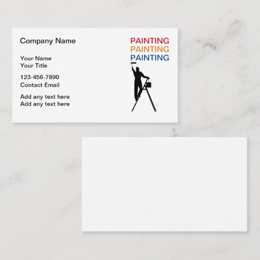 シンプルハウスペインタービジネスビジターカード 名刺 (正面/裏面)