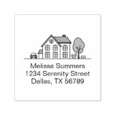 シンプルハウスラインアートアドレス3 セルフインキングスタンプ (デザイン)