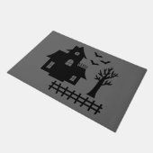 シンプルハウス幽霊のよく出るシルエット&こうもりハロウィーン ドアマット (アングル)