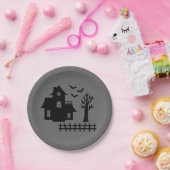 シンプルハウス幽霊のよく出るシルエット&こうもりハロウィーン ペーパープレート (パーティー)