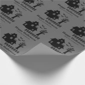 シンプルハウス幽霊のよく出るシルエット&こうもりハロウィーン ラッピングペーパー (角)