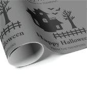 シンプルハウス幽霊のよく出るシルエット&こうもりハロウィーン ラッピングペーパー (ロールコーナー)