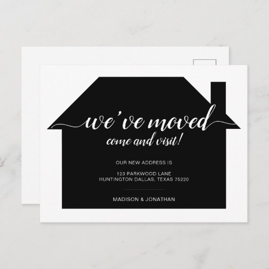 シンプルハウス引っ越しました移動 案内ポストカード (正面/裏面)
