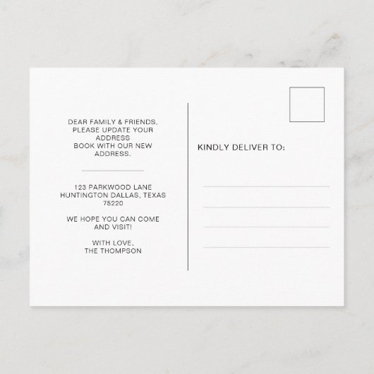 シンプルハウス引っ越しました移動 案内ポストカード (裏面)