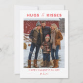 シンプルハグとキスヴァレンティーンズデイファミリーフォト シーズンカード (正面)